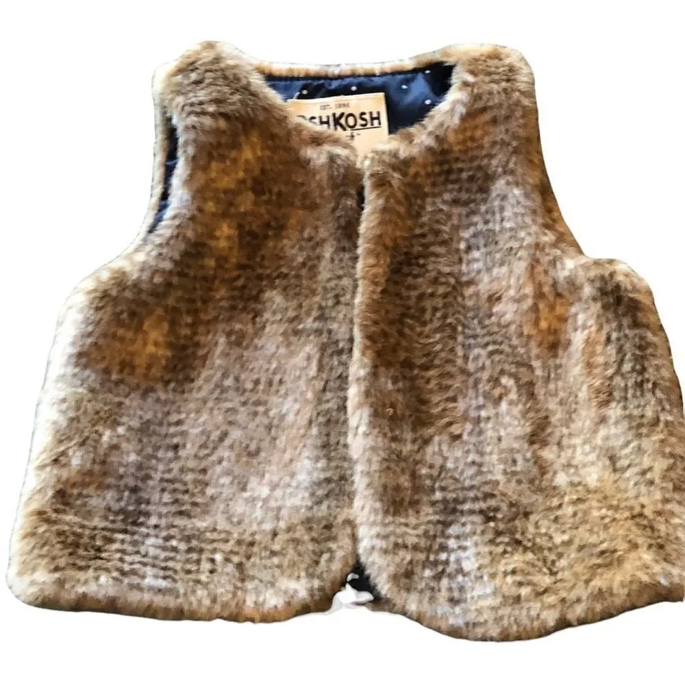 OshKosh B’Gosh faux fur infant vest size 12 months‎